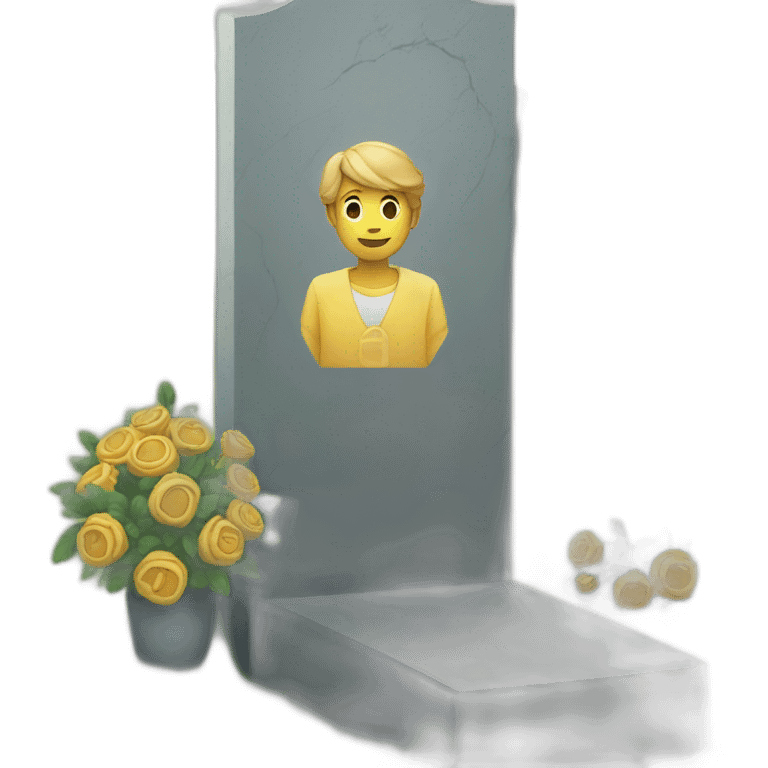 person in front of grave emoji