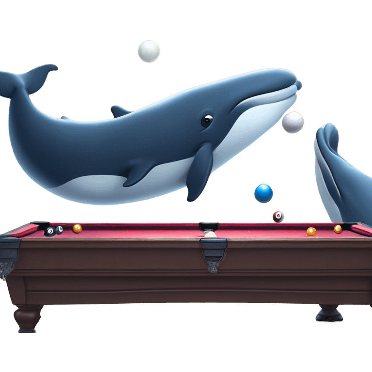 Two whales playing pool emoji