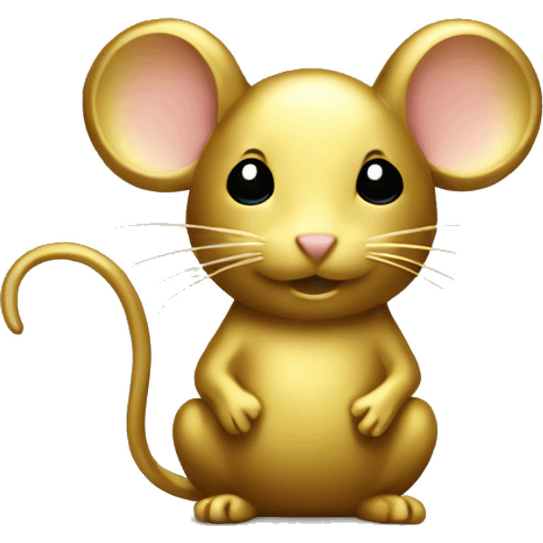 Gold mouse with floral pattern  emoji