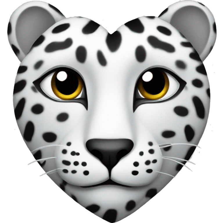 heart with snow leopard pattern  emoji