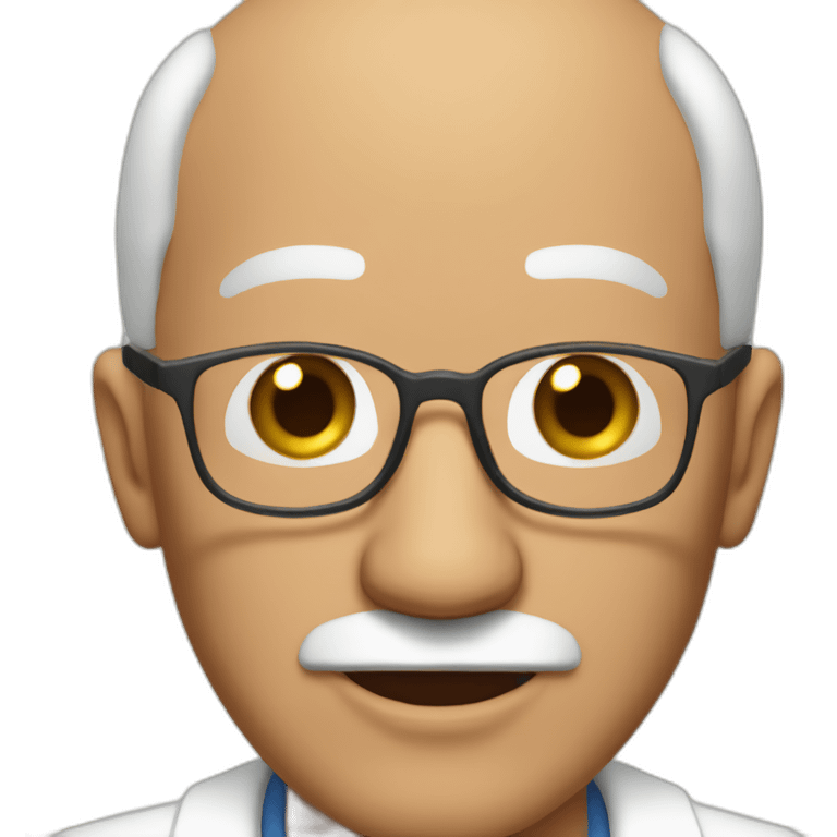 bald latin doctor  without mustache with glasses elderly man emoji