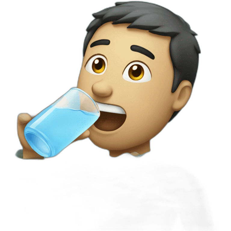 Man drinking water from flooding water emoji