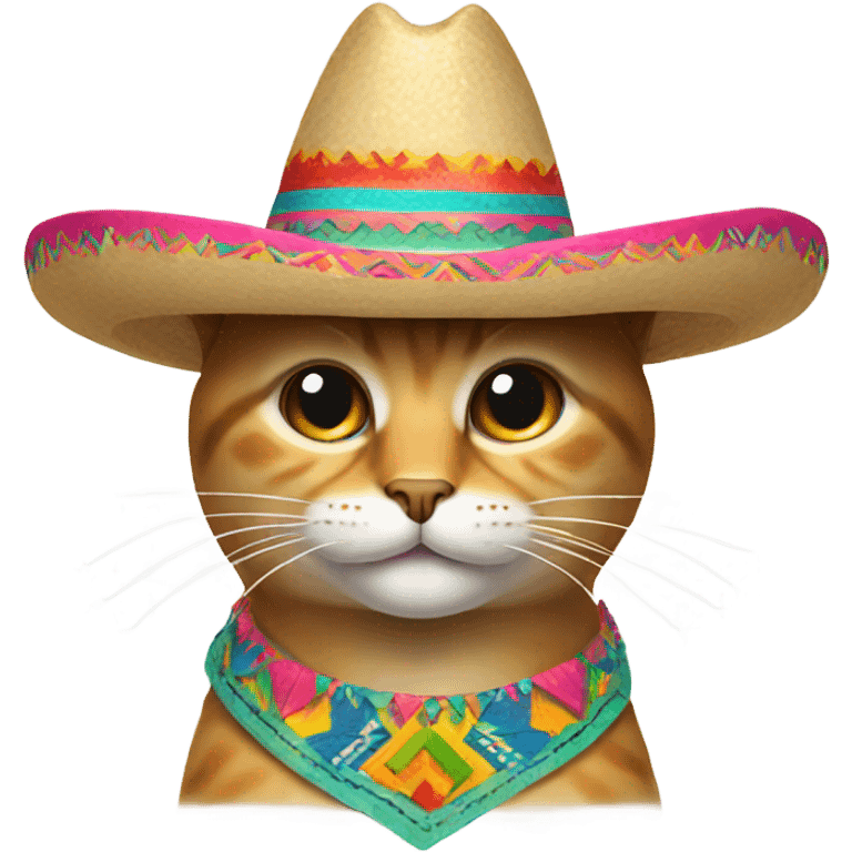 Cat wearing a sombrero emoji