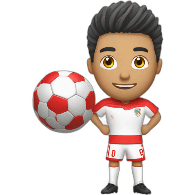 Hincha de futbol de rojo y blanco emoji