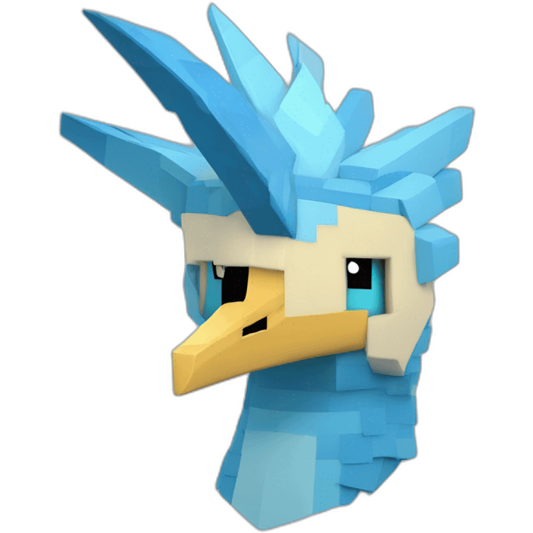 Pixelmon Minecraft Articuno Head Blue Skin emoji