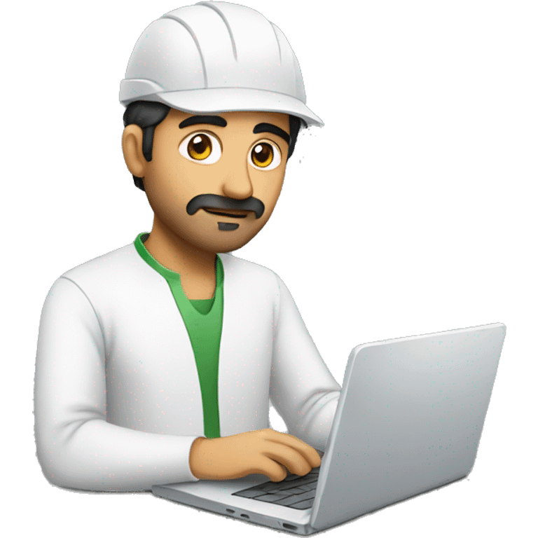 pakistani man working on laptop emoji