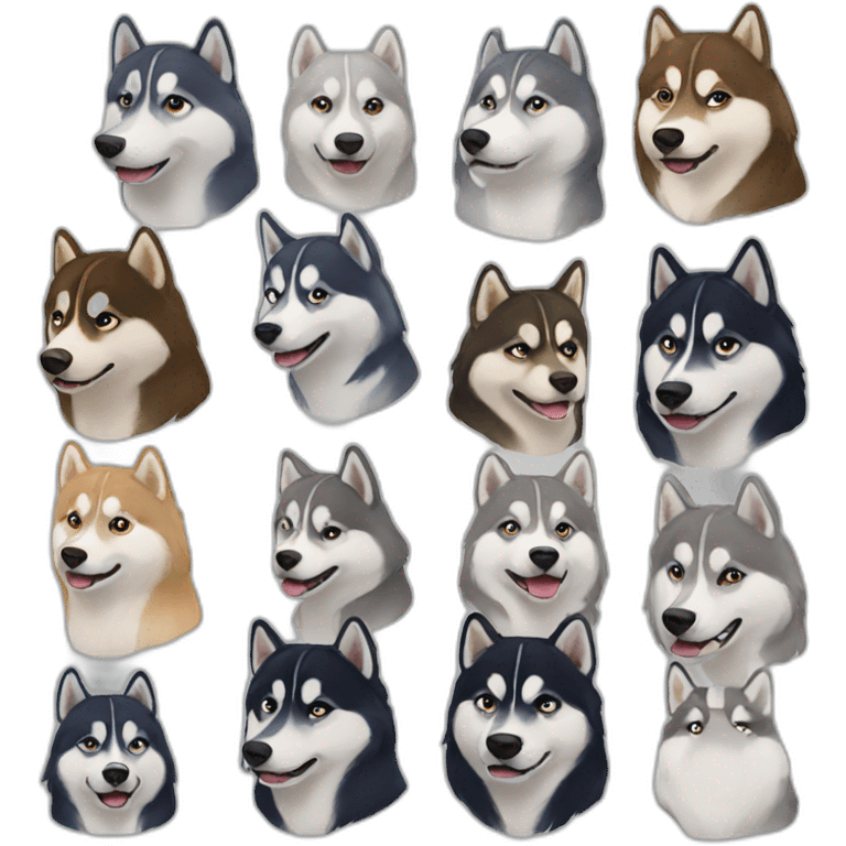 16 huskies emoji