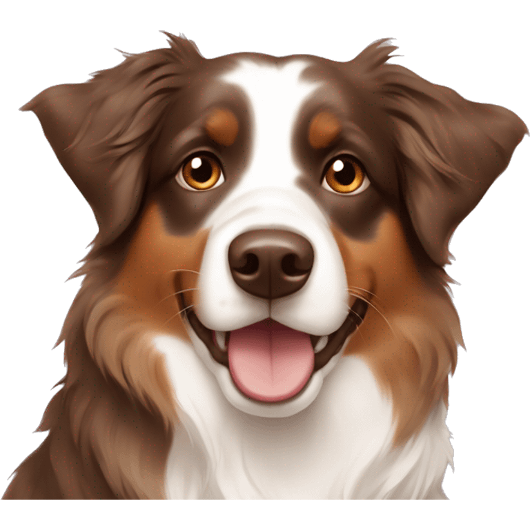 Brown Australian shepherd with bows emoji