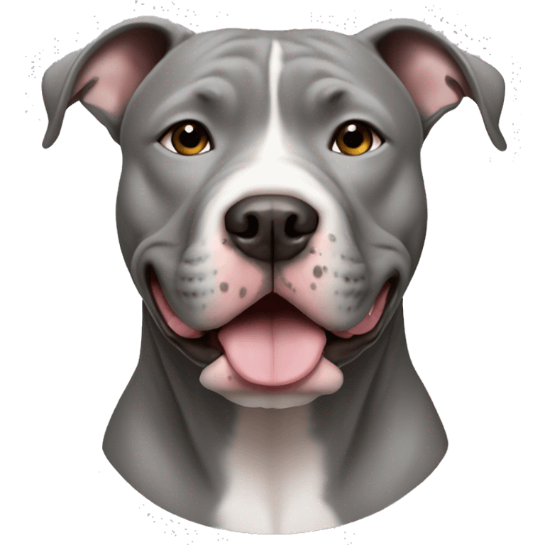 Grey pitbull no white on nose emoji