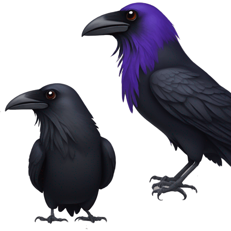 Two raven birds emoji