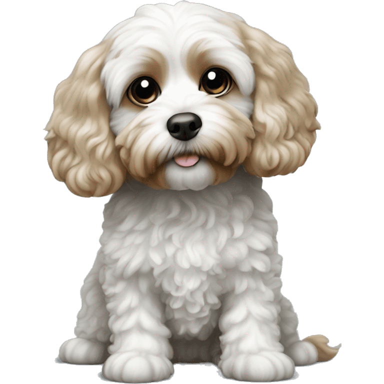 Cavapoo black and white  emoji