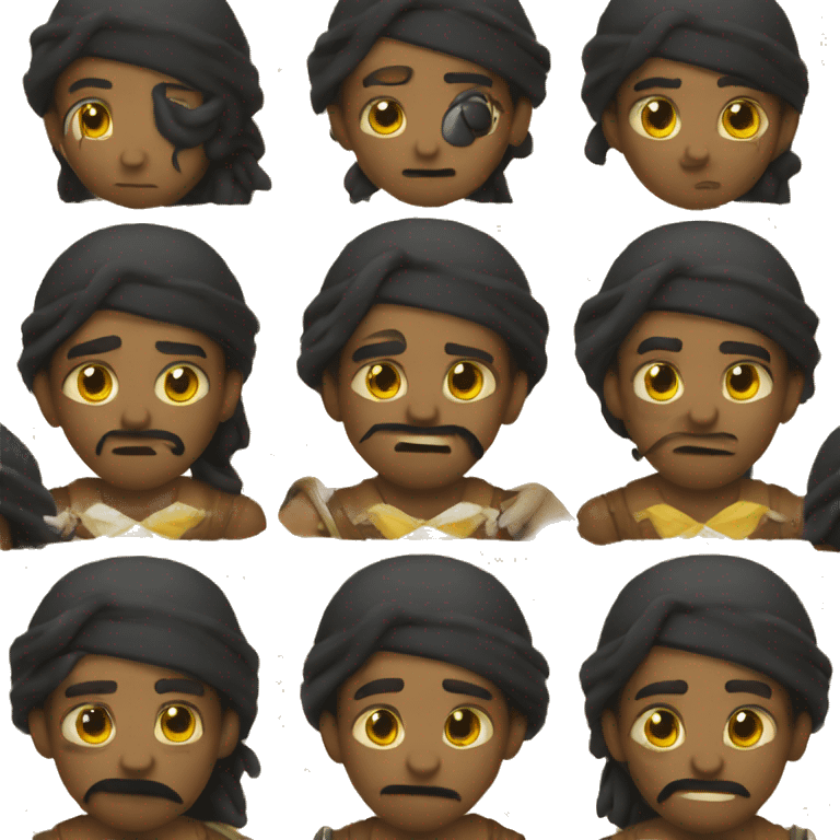 pirate thinking face emoji yellow skin color emoji