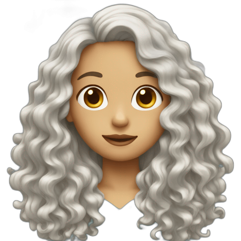 Long wavy haired girl emoji