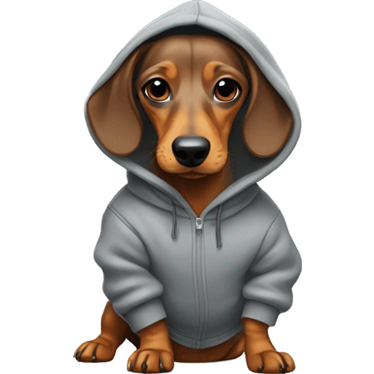 dachshund wearing a hoodie  emoji