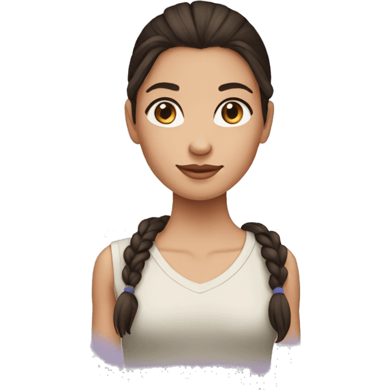 girl with dark brown hair in a pony tail emoji