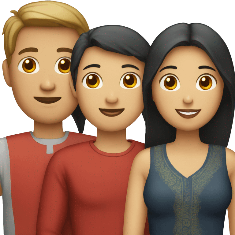 couple with vietnamese man and tunisian woman emoji