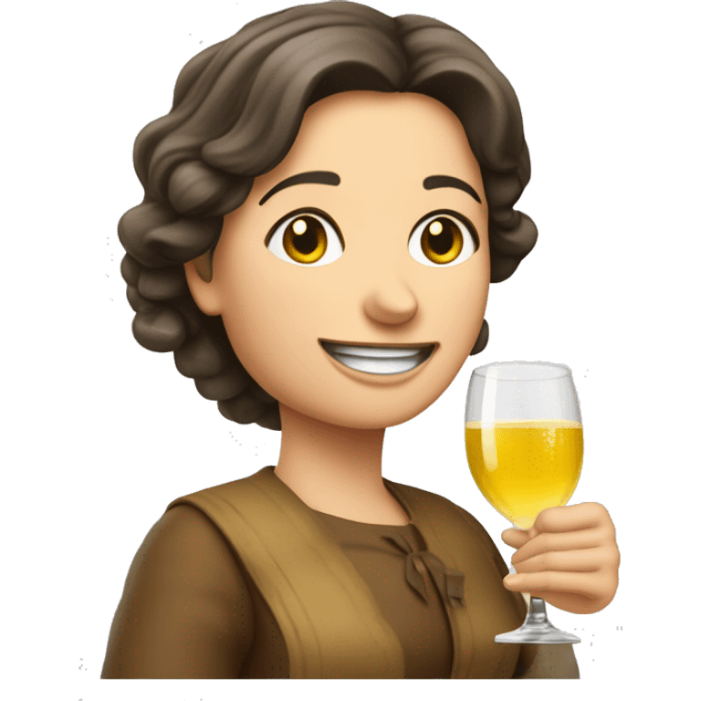 Brünette Frau mit Weißwein in der Hand  emoji