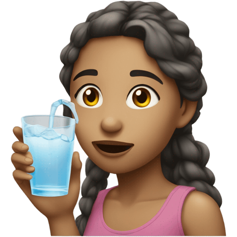 Girl drinking water  emoji