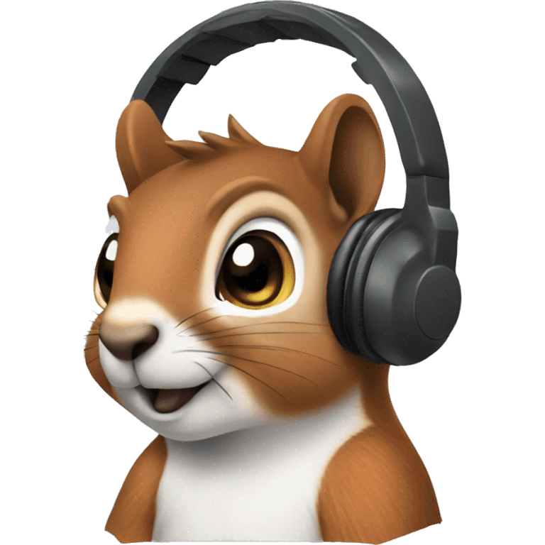 squirrel with telephone headset emoji