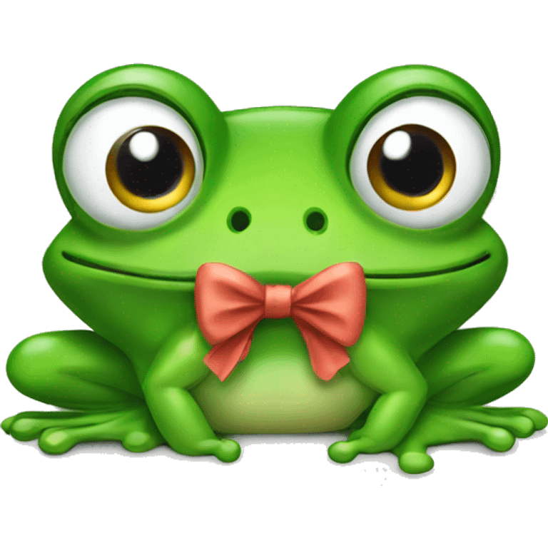 frog with a bow emoji