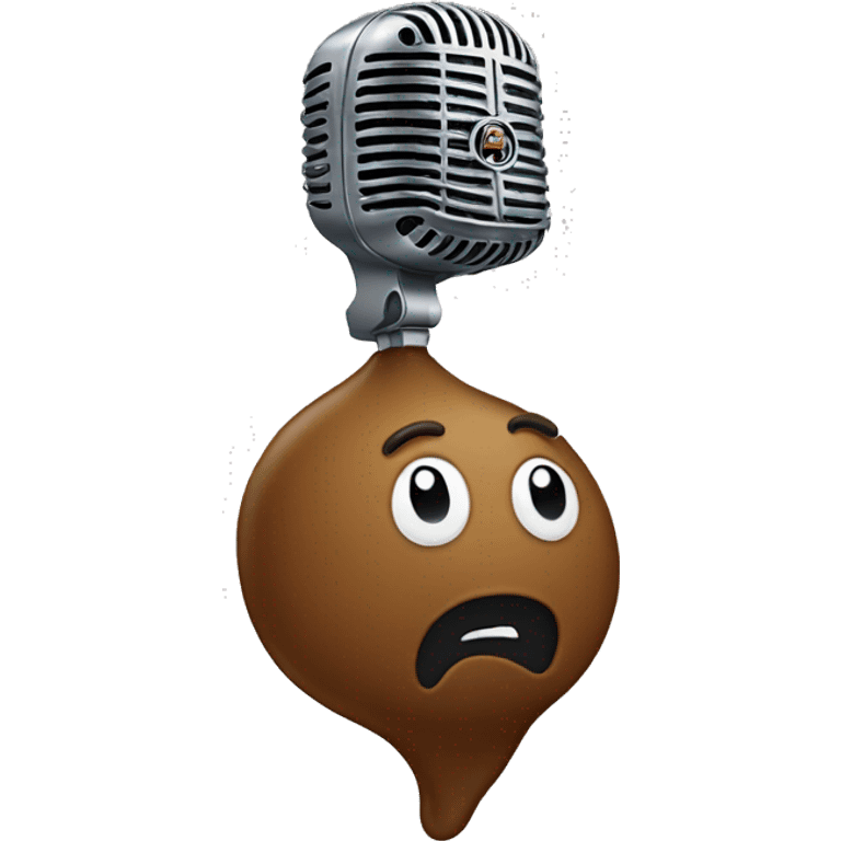 poop with a microphone emoji