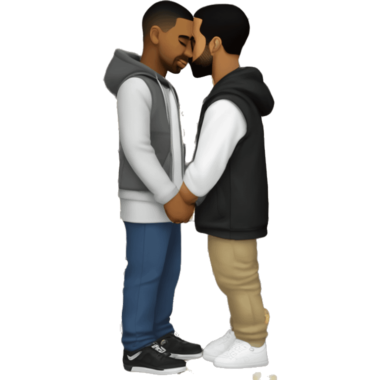 drake and kendrick kissing and holding hands and crying tears of joy emoji