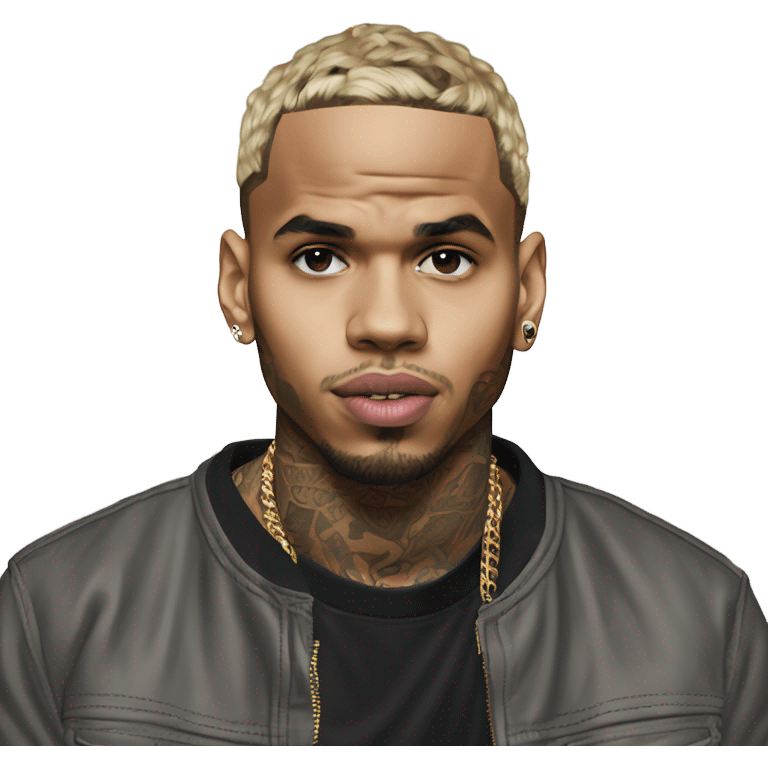 Hyper Realistic Chris Brown with aeko Brown  emoji