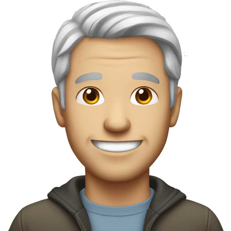 white man with gray hair smiling emoji