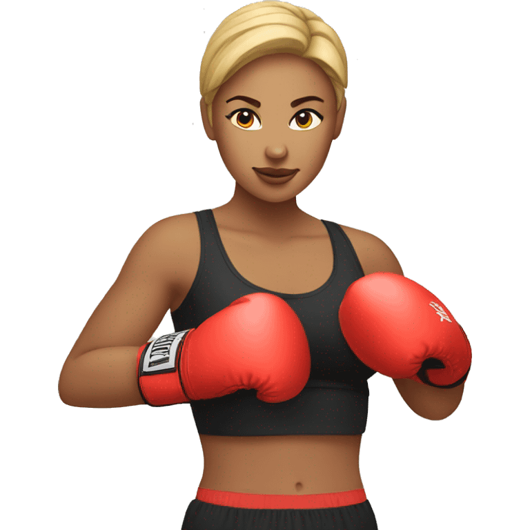 woman wearing boxing gloves emoji