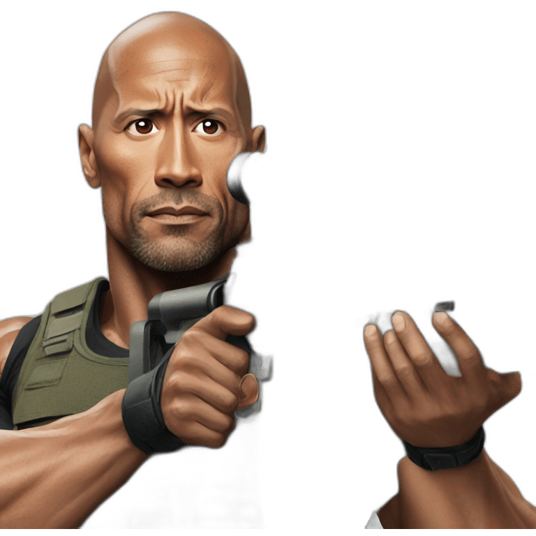 Dwayne Johnson with a sniper emoji