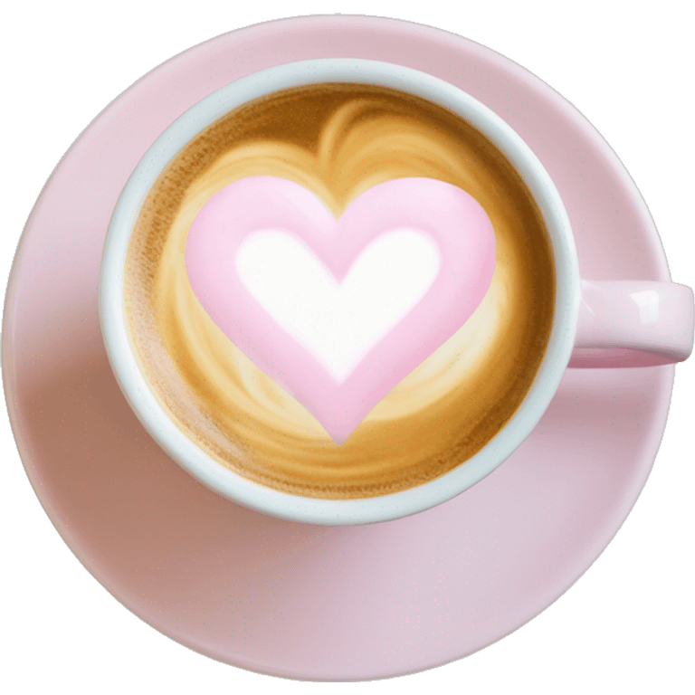  pale pink coffee mug heart shaped latte art cappuccino emoji