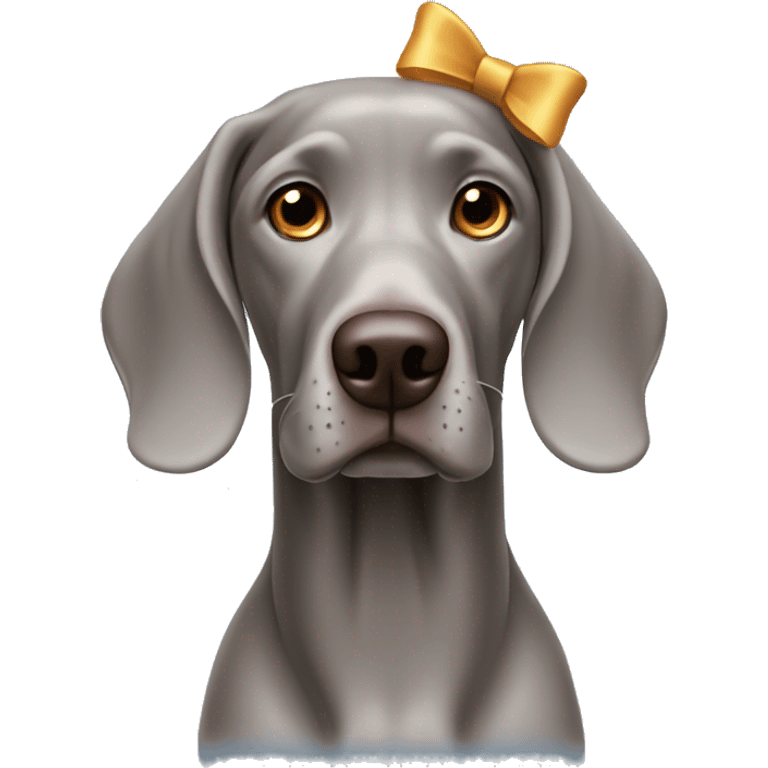 Weimaraner with bow on head emoji