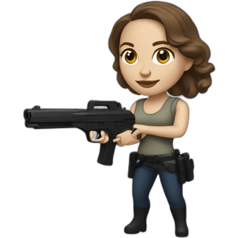 natalie portman with a gun emoji