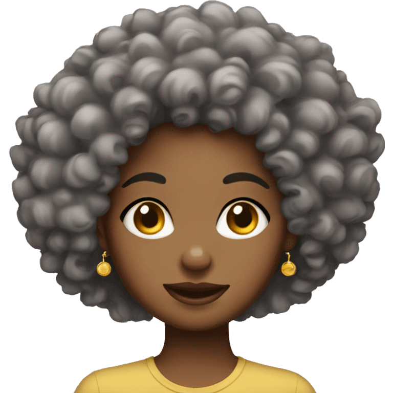 Curly afro girl  with earrings emoji