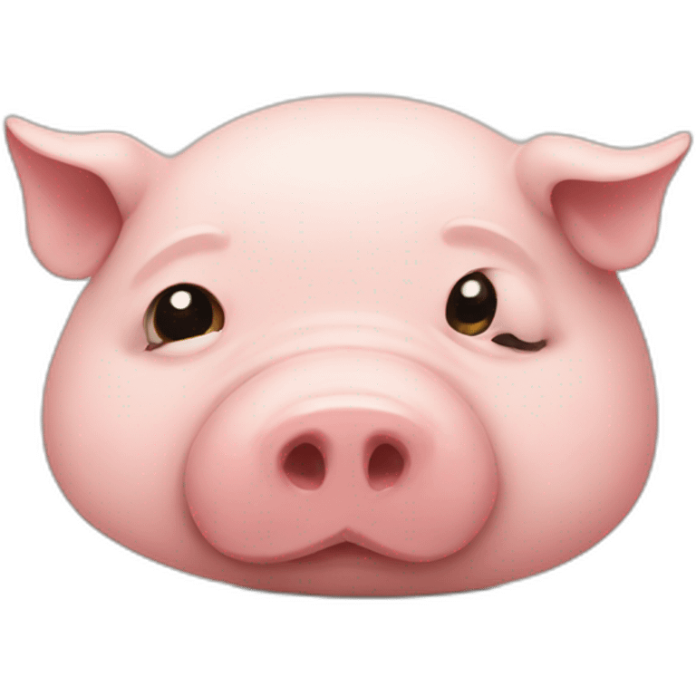 a very sad pig emoji