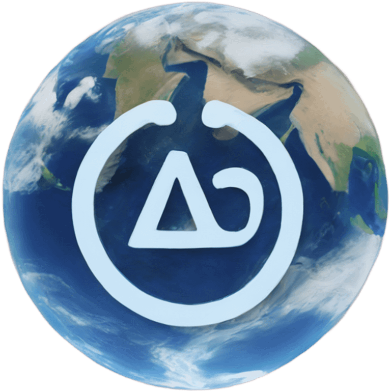 At symbol on the earth emoji