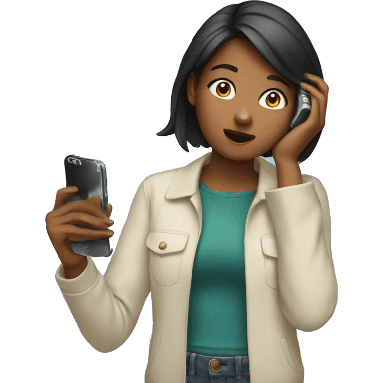 Girl holding a phone up to ear  emoji