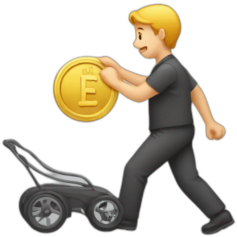 Person pushing a coin emoji