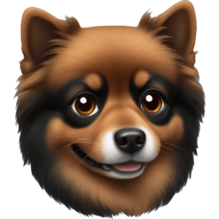 Black and red pomeranian emoji