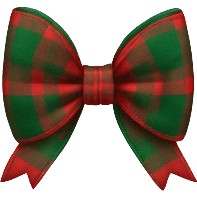 Red and green plaid bow emoji