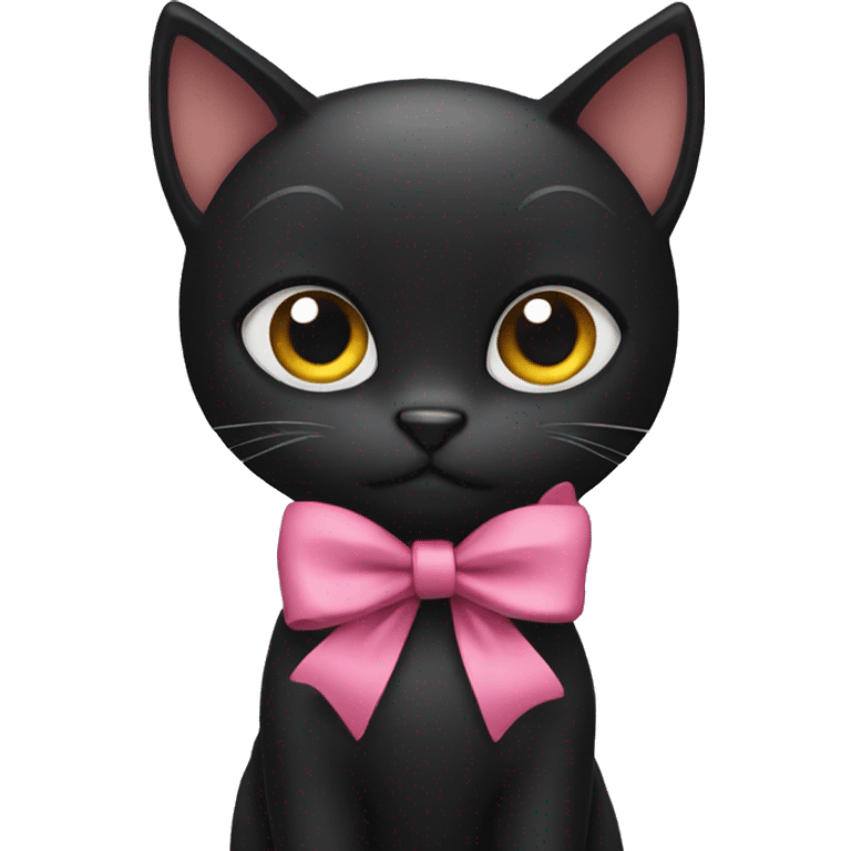 black cat with bow emoji