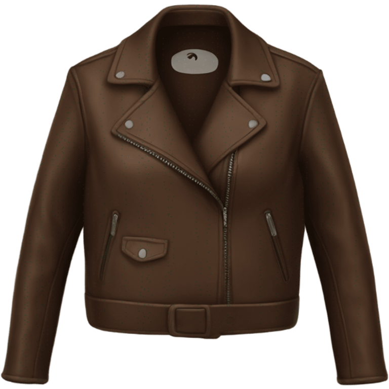 Brown oversize womens leather jacket  emoji