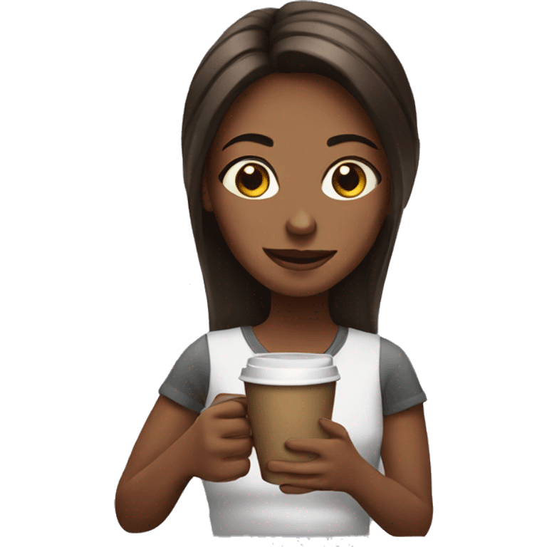 Girl with coffee emoji