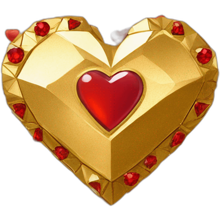 Red heart diamond with gold border emoji