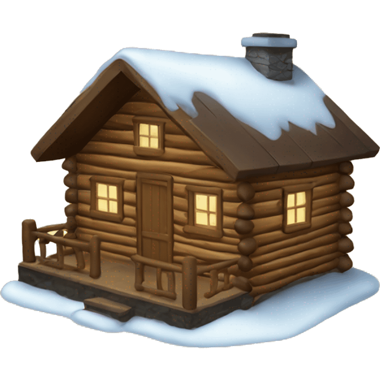 Christmas log cabin emoji