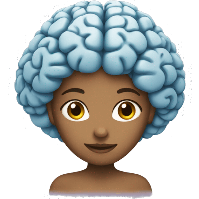 girl with brain emoji