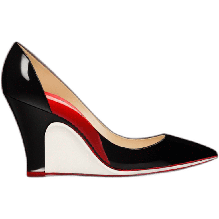 One WEDGE heel LOUBOUTIN black PATENT emoji