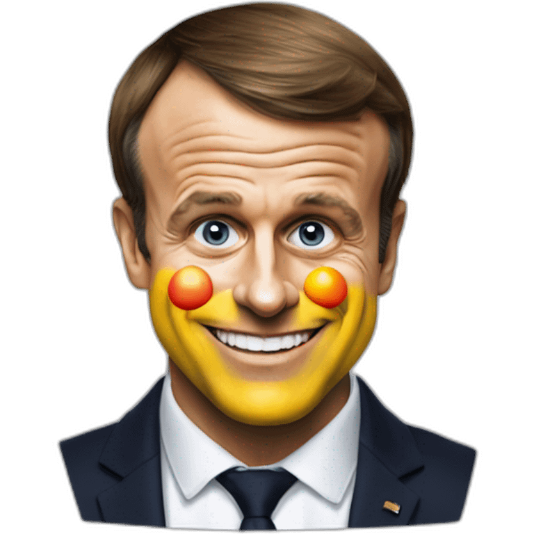 Emmanuel Macron déguisé en clown emoji