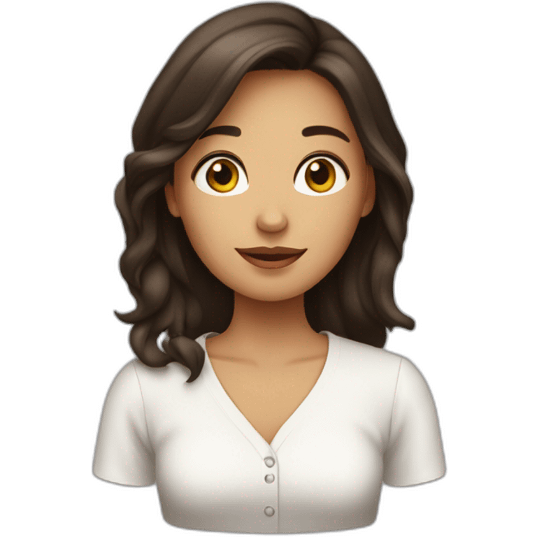 Fille brune emoji