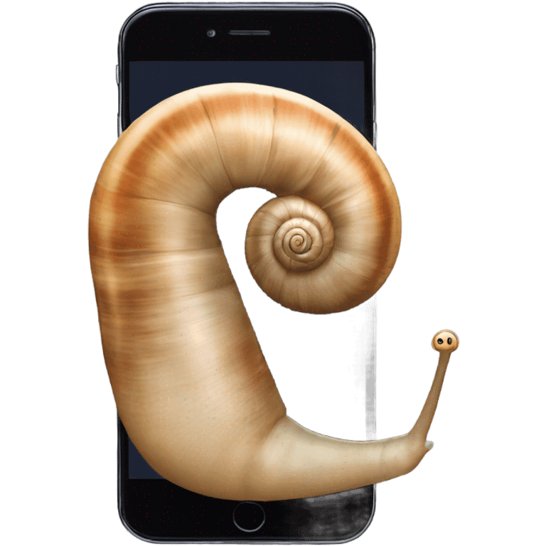 Snail on top of phone  emoji